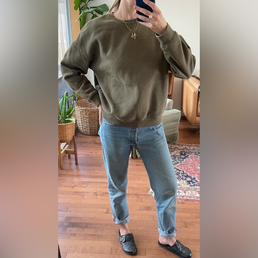 Rhythm. Crewneck Sweater in Olive Green - Like New - Picture 2 of 5